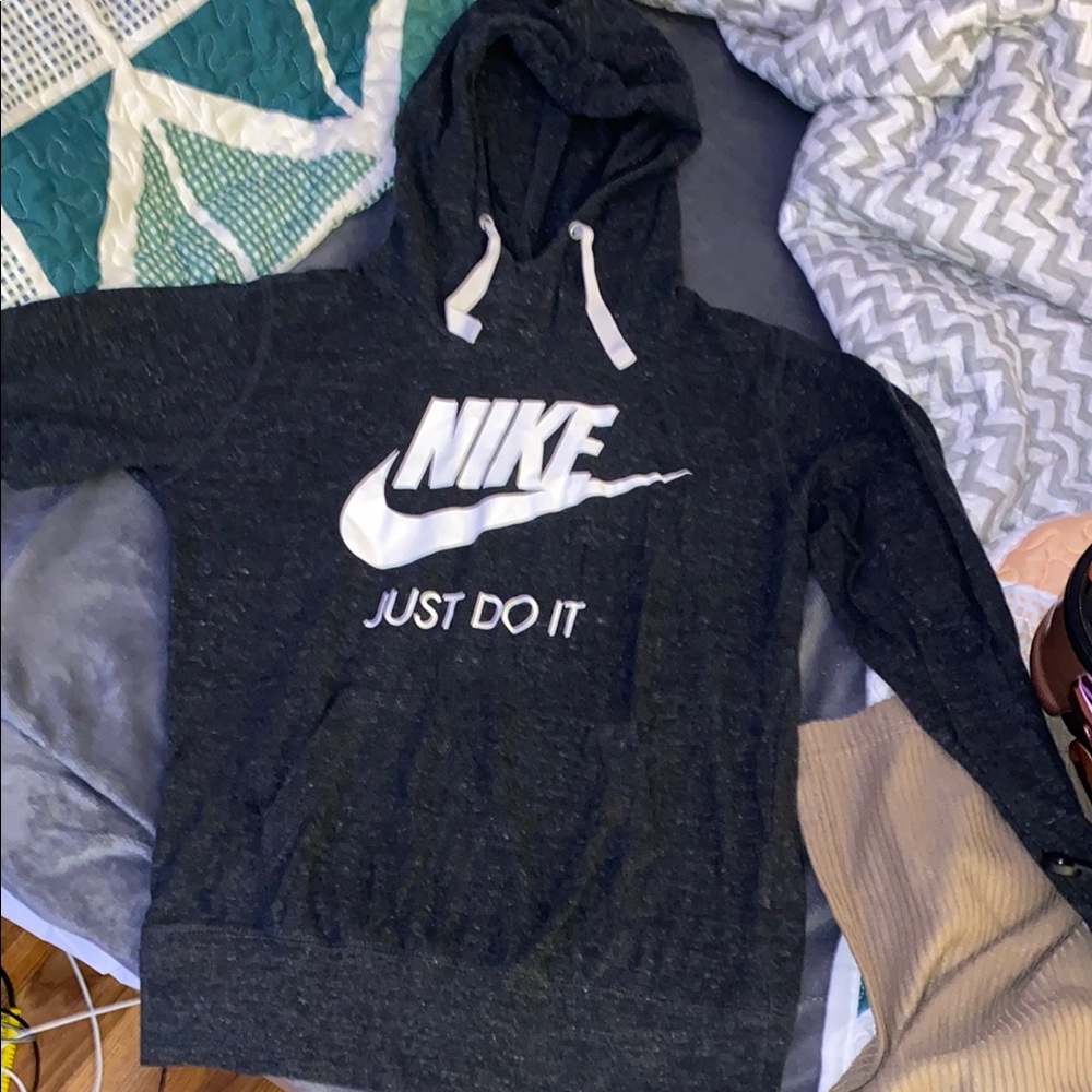 Nike Charcoal Hoodie with White Logo
